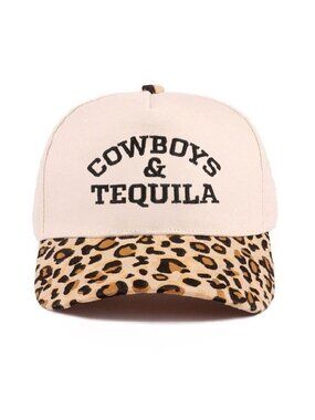 Cowboys and Tequila Leopard and Tan two tone cotton hat